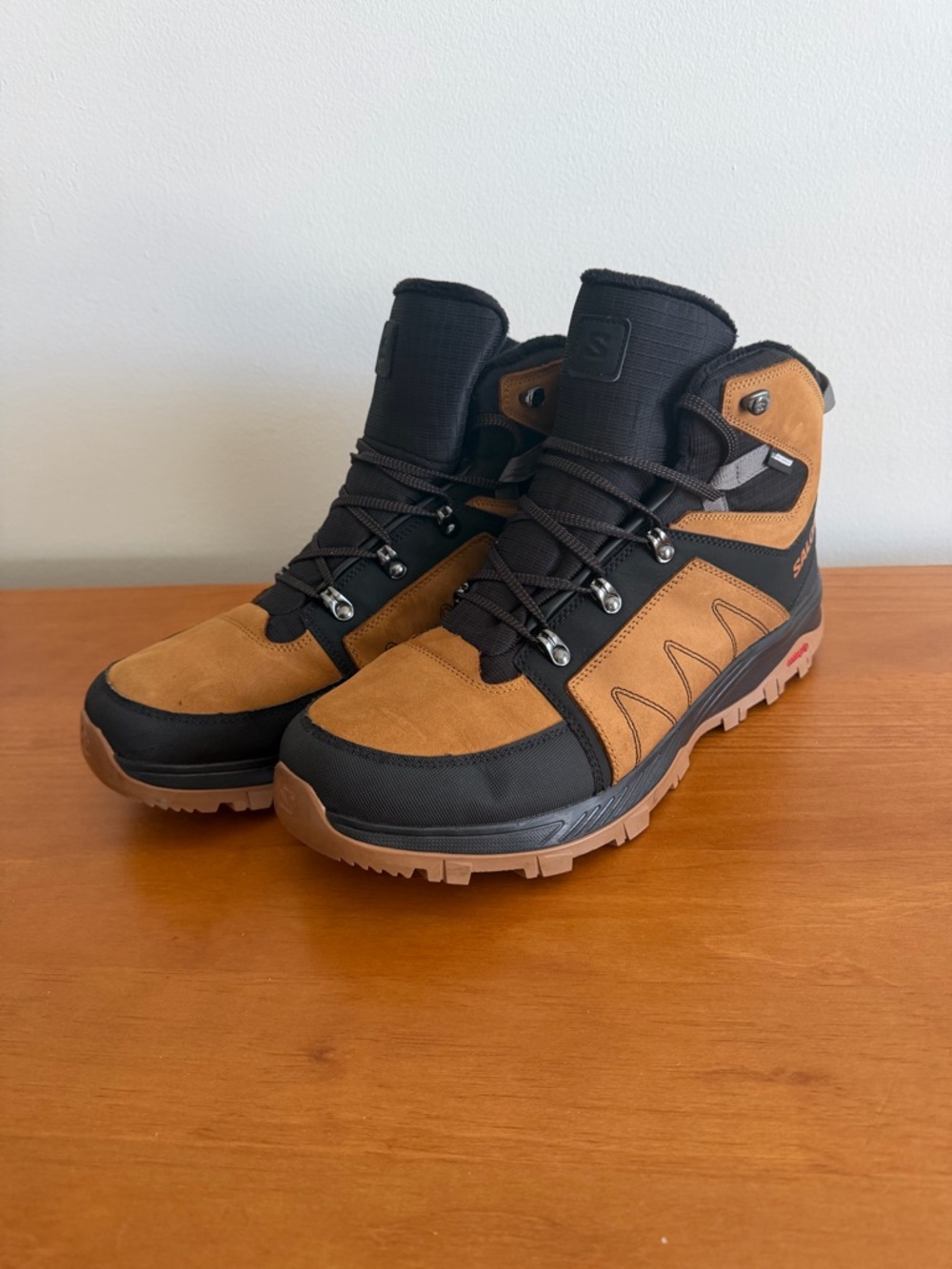 Salomon Brown and Black Waterproof Hiking Boots